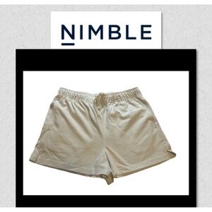 Nimble Shorts Women's Size MEDIUM Casual Lounge White Cotton Drawstring Waist